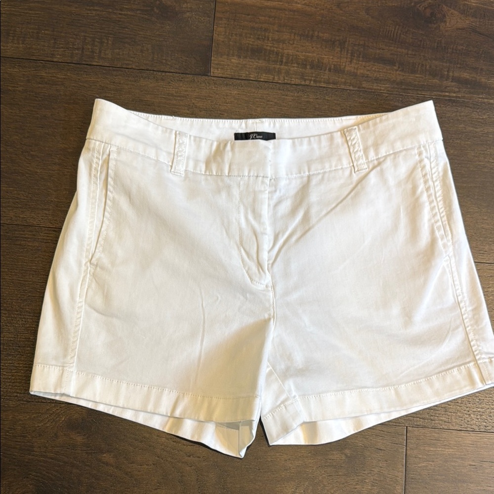 J. Crew White Bermuda Shorts Classic Cotton Blend